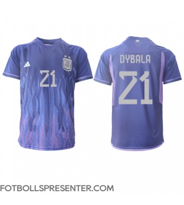 Argentina Paulo Dybala #21 Borta Matchtröja VM 2022 Kortärmad